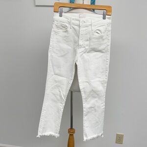 Mother White  The Insider Crop Step Jeans Sz.28
